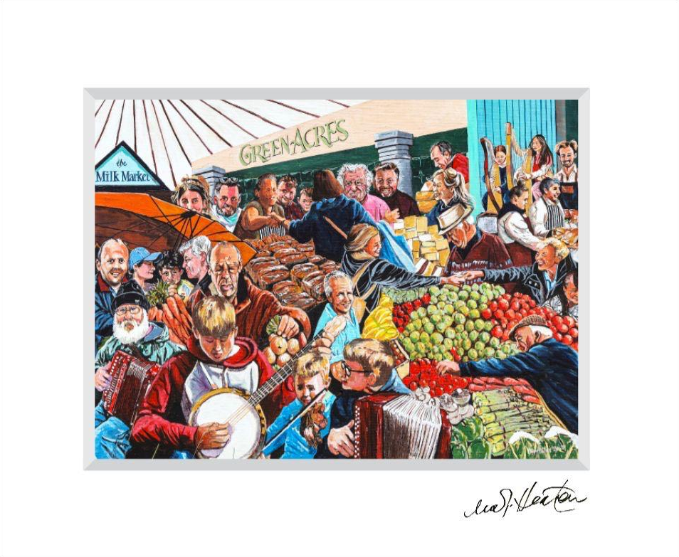 The Milk Market, an original painting of Limerick's Milk Market by Una Heaton
